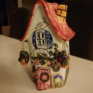 Blue Sky Ceramic House by Heather Goldminc